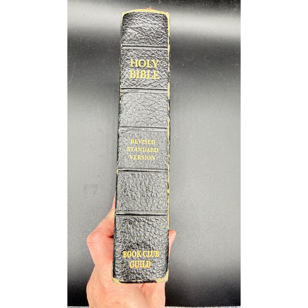 Vintage Holy Bible Revised Standard Version Book Club Guild Illustrated Black
